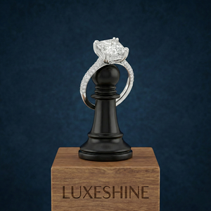 Bague en diamant de laboratoire taille Asscher brillant de 4,56 carats, or 14 carats, légère, unique, moderne, bijoux de mariage pour femme - Product Image 1