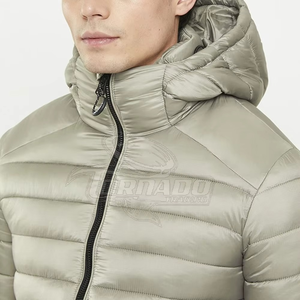 Custom Style <b>Men's</b> 100% Polyester Waterproof Windproof Puffer <b>Jacket</b> Stand Collar Long Sleeves Winter Coat Plain Dyed - Product Image 5