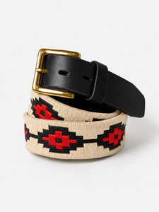 Cinturón de Polo Argentino Hecho a Mano, Cuero Genuino de Vaca, Negro, Rojo, Beige, Bordado, Hebilla de Pin, Cinturón Ecuestre para Hombre, Venta al Por Mayor, Personalizado - Product Image 6