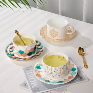 Sophisticated Marble Finish <b>Tea</b> <b>Set</b> With Premium Porcelain Material Elegant <b>Tea</b> Cups Stylish Teapot Decorative Tray - Product Image 2