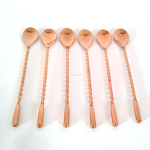 Luxury 6-Piece <b>Bar</b> Flatware Sets for Hotels Spiral Pattern Cocktail Shaker Spoon & <b>Twist</b> Handle Weddings Coffee 6-Piece <b>Bar</b> Sets - Product Image 2
