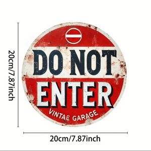 CIFbuy Targa Vintage Rotonda in Metallo con Scritta 'Non Entrare' per Garage, Bar, Casa, Caffetteria - TikTok per Servizio Ritiro Temu - Product Image 2