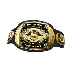 Custom Fantasy Football Championship Belt with Personalized Text & Design Premium Quality Black Gold Belt Tournaments Collectors - Product Image 6