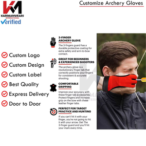 Guantes de Tiro con Arco Duraderos de Cuero de Alta Precisión, Ajuste Cómodo, Diseño Ligero y Transpirable para Práctica de Tiro al Blanco - Product Image 2