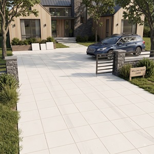 Dalles de stationnement vitrifiées Mono Bianco 400x400mm, finition perforée, 12mm, haute résistance, antidérapantes, pour extérieur, allée, jardin, passerelle - Product Image 4