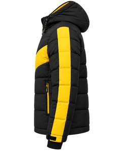 Chaqueta acolchada unisex de invierno con logotipo personalizado, estilo simple, gruesa y cálida, con relleno de poliéster, chaqueta acolchada para hombre. - Product Image 5