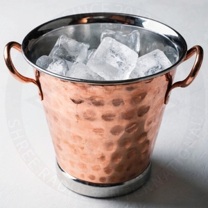 Cubo de Hielo de Acero Inoxidable de 5 L con Rayas Doradas Estilo Europeo, Hecho a Mano, Fácil de Limpiar, para Cerveza, Vino, Jugo, Whisky, Hogar, Restaurante - Product Image 3