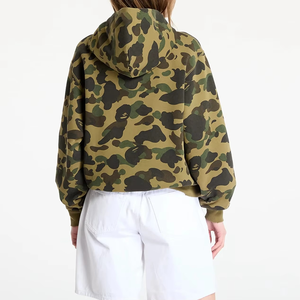 Sudadera con Capucha Corta de Algodón Grueso con Estampado de Camuflaje, Unisex, Verde, Personalizada con Estampado Gráfico Completo, Felpa Francesa, Sudaderas para Hombre - Product Image 3