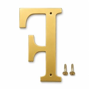 Letra Metálica I con Tornillos, Letra del Alfabeto para Placa de Nombre de Casa, Puerta Principal, Oficina, Hotel, Letrero de Tienda, Resistente al Óxido, Acabado Dorado - Product Image 6