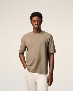 Regular Fit Men's T-Shirt 100% Cotton Knitted O-Neck Solid Color Casual Breathable Quick Dry Short Sleeve Front <b>Logo</b> - Product Image 6