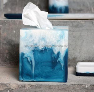 Cubierta de caja de pañuelos de resina fundida personalizada de lujo dirigida a accesorios de hotel - Product Image 4