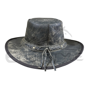 Sombrero de Cuero Desgastado Plegable para Mujer, Acabado en Dos Tonos, Banda Trenzada, Ala Ancha, Sombrero de Vaquera para Primavera/Verano - Product Image 3