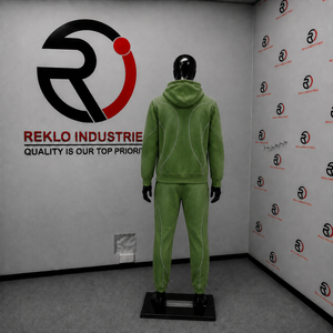 Green Tracksuit Men Custom Logo <b>Full</b> <b>Zip</b> <b>Hoodie</b> Jogger Pants Set Streetwear Fashion Sportswear Casual Gym Training Wholesale Fit - Product Image 4