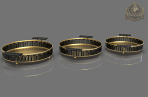 ถาดเสิร์ฟและจานตกแต่งสแตนเลสชุบทองขัดเงาแบบกำหนดเองได้ หรูหรา เป็นมิตรกับสิ่งแวดล้อม เหมาะเป็นของขวัญทางธุรกิจ - Product Image 3