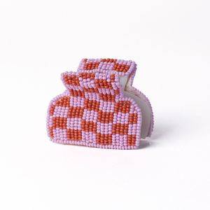 Pinzas para el Cabello Hechas a Mano con Cuentas de Plástico, Diseño de Rayas Marinas, Color Rosa y Azul Marino, para Mujeres, Niñas y Niños - Product Image 3