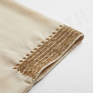 Abaya Maxi Noire Élégante Personnalisée en Gros pour Femmes Musulmanes en Chiffon – Robe Longue Décontractée Grande Taille pour Dames - Product Image 5