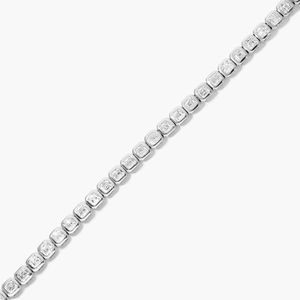 Bezel Tennis <b>Bracelet</b> With Asscher Cut Lab-Grown Diamonds In White Gold - Product Image 4