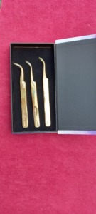 Volume Professional <b>Rainbow</b> 3 Pcs Eyelash Tweezers Kit with Case Packing Special Design For the Salon Owners, Students Isolation - Product Image 4