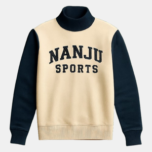 Sweat-shirt à capuche respirant en tissu éponge anti-boulochage pour femme, col roulé personnalisé, bicolore, avec impression frontale personnalisée, pour le sport - Product Image 3