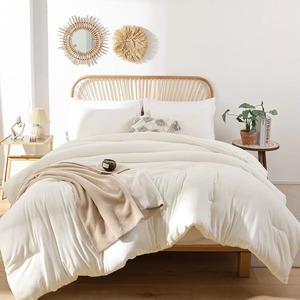 Ensemble de couette gris uni moderne, 3 pièces, 100% coton, lavable, rembourrage en polyester, 400TC, pour usage domestique - Product Image 4