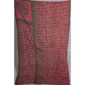 Handmade Printed Vintage Kantha <b>Quilt</b> Floral Cotton <b>Throw</b> Indian Boho Bedding Reversible Blanket Eco-Friendly Washable - Product Image 1