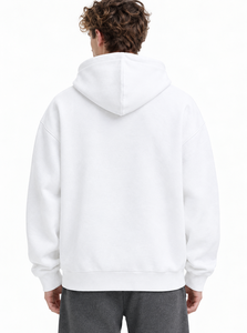 Premium Custom Printed Pullover Hoodie <b>Men's</b> <b>White</b> Oversized Hoodie Casual Long Sleeve Pullover <b>Sweatshirt</b> With Front Kangaroo - Product Image 4