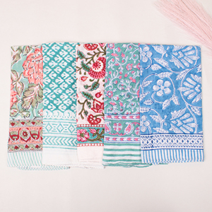 Luxury Cotton Square Scarf Boho Hand Block Printed Bandana Floral Print Breathable Multifunctional Fashion Headwear Spring - Product Image 4
