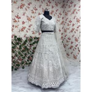Designer Wedding Apparel <b>Beautiful</b> Thread Embroidery and Dori Work Lehenga Choli - Product Image 5