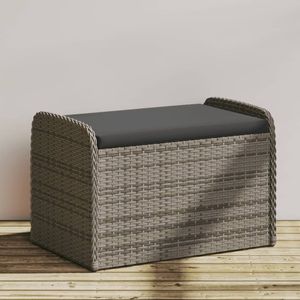 Panca portaoggetti grigio in Rattan con cuscino 31.5 "x 20.1" x 20.5" - Product Image 1