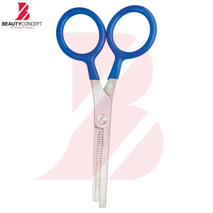 Ciseaux à effiler professionnels bleu ciel à manche rond, outils de coiffure en acier inoxydable à 28 dents pour salon de coiffure - Product Image 2