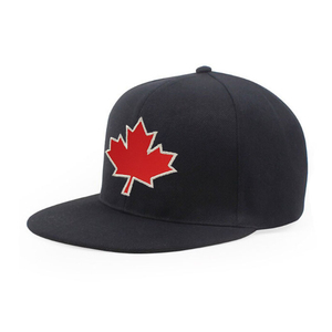 Casquette snapback noire avec broderie de feuille d'érable rouge, chapeau décontracté unisexe 58-60CM - Product Image 1