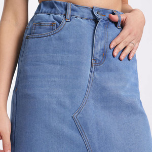 Wholesale Price Custom Pockets Women Denim Fabric Made Skirts Available In All Sizes - Product Image 4