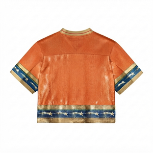 Custom Pink Crop Top Football Jersey Mesh Crew Neck <b>Athletic</b> Sports Apparel Vintage Streetwear Printed Team Uniform Wholesale - Product Image 2