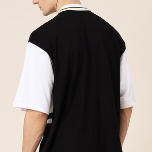 Polo Deportivo a Rayas Blancas y Negras para Hombre, Manga Corta, Algodón Transpirable, Informal, Talla Grande - Product Image 4