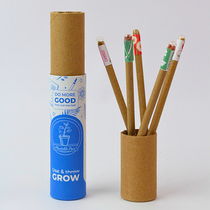 Bolígrafos de Papel Plantable, Paquete de 5, Ecológicos, Biodegradables, Tinta Azul, Ancho de Escritura de 0.7 mm, Semillas Mixtas, Embalaje en Tubo de Papel Reciclado - Product Image 4