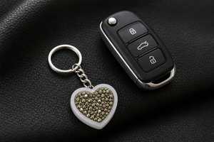 Selenite Pyrite Heart Keychain Wealth Abundance Cleansing Energy Crystal Stone Portable Talisman Protection Key Ring - Product Image 1