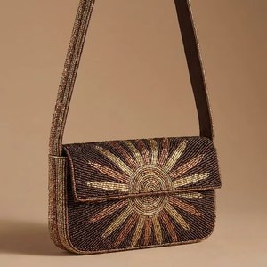 Sac à bandoulière perlé artisanal bohème personnalisé B2B, motif floral, avec fermeture auto-agrippante, pochette de soirée, pour la vie quotidienne, vente en gros - Product Image 3