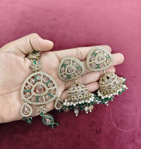 Pendientes de Araña de Aleación Chapados en Oro con Piedras y Perlas, de Alta Calidad, Estilo Étnico Tradicional, Certificados por Terceros, Regalo para Mujer - Product Image 4