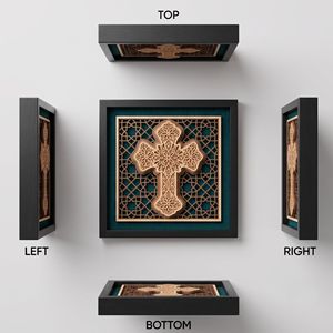 Arte Mural de Madera con Cruz de Mandala, Decoración Cristiana Intrincada con Capas y Marco para el Hogar y la Oficina - Product Image 2