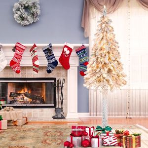 Albero di Natale a Matita Sottile Pre-Illuminato da 1,8 Metri con Effetto Neve - Elemento Decorativo Natalizio - Product Image 1