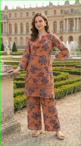 Ensemble de cordons imprimés floraux en coton rustique Schiffli - Product Image 3