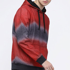 เสื้อฮู้ดผู้ชายแบบสวมหัว ผ้าฟลีซเนื้อแน่น พิมพ์ลายแบบซับลิเมชั่น โพลีเอสเตอร์/คอตตอน ระบายอากาศ แห้งเร็ว สำหรับฤดูหนาว รับผลิตแบบ OEM ODM แบรนด์ส่วนตัว - Product Image 5