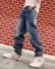Jean en denim évasé à jambe large, taille mi-haute, coupe ample, déchiré, écologique, décontracté pour l'été - Product Image 2