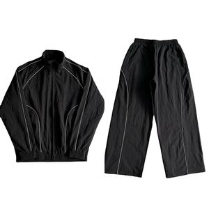 Fabricants sur mesure de survêtements de maternité réfléchissants, streetwear, ensemble brodé unisexe, survêtements coupe-vent 100% coton - Product Image 1