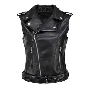 Chaleco de Motocicleta para Hombre, Transpirable, de Cuero Sintético Negro, con Botones, Resistente al Viento, con Bolsillos Laterales Ocultos - Product Image 1