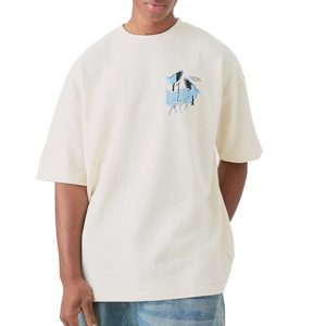 เสื้อยืดพิมพ์ลายด้านหน้าทรงพัฟ สีพื้น สไตล์เรียบหรู สำหรับผู้ชาย ผ้าฝ้าย 100% ระบายอากาศได้ดี - Product Image 1