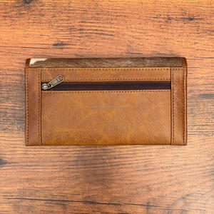 Nouveau design Top qualité en cuir de vachette véritable pochette sac à main portefeuille de luxe cheveux sur la peau porte-carte de crédit portefeuille cadeau femmes - Product Image 5