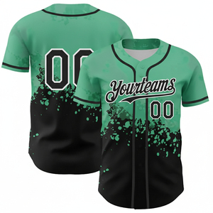Custom <b>Baseball</b> Jersey Sublimation Print Team Uniform Red Black Splatter Paint Fade Match Shirt - Product Image 3