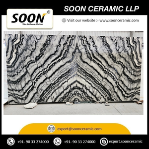 Prix direct usine – Nouvelle dalle grand format en dolomite polie effet vague noire 7D BOOKMATCH, design 3D moderne et écologique pour mur de salon - Product Image 2