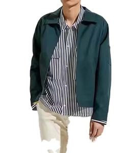 เสื้อแจ็กเก็ตทำงานผ้าฝ้ายสำหรับผู้ชายมีซิปรูดขึ้นด้านหน้าทำจากโลหะทนทานปกพับลงได้ตามต้องการ - Product Image 3